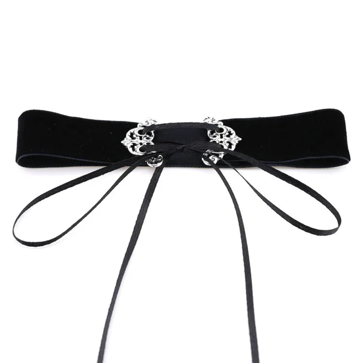 2 PCS Collier ras-du-cou en alliage creux velours mode européenne et américaine style street-snap, livraison couleur aléatoire, TERQ02