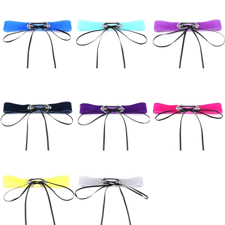 2 PCS Collier ras-du-cou en alliage creux velours mode européenne et américaine style street-snap, livraison couleur aléatoire, TERQ02
