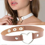 Collier ras-du-cou punk en cuir PU forme cœur Harajuku japonais, mode féminine, livraison couleur aléatoire, TXXQ