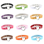 Collier ras-du-cou punk en cuir PU forme cœur Harajuku japonais, mode féminine, livraison couleur aléatoire, TXXQ