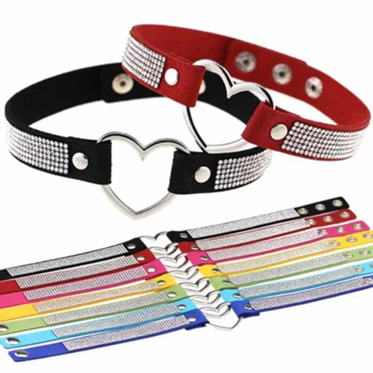 Collier ras-du-cou punk en forme de cœur avec strass Harajuku japonais, mode féminine, livraison couleur aléatoire, TXXQ03