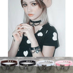 Bracelet collier ras-du-cou en cuir avec cadenas en forme de cœur punk Harajuku européen et américain, livraison couleur aléatoire, TXXQ05