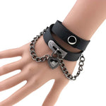 Bracelet collier ras-du-cou en cuir avec cadenas en forme de cœur punk Harajuku européen et américain, livraison couleur aléatoire, TXXQ05