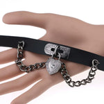 Bracelet collier ras-du-cou en cuir avec cadenas en forme de cœur punk Harajuku européen et américain, livraison couleur aléatoire, TXXQ05