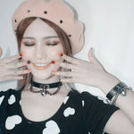 Bracelet collier ras-du-cou en cuir avec cadenas en forme de cœur punk Harajuku européen et américain, livraison couleur aléatoire, TXXQ05