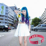 3 PCS Bracelet collier en cuir rond punk style street-snap Harajuku japonais, mode, livraison couleur aléatoire, YXQ