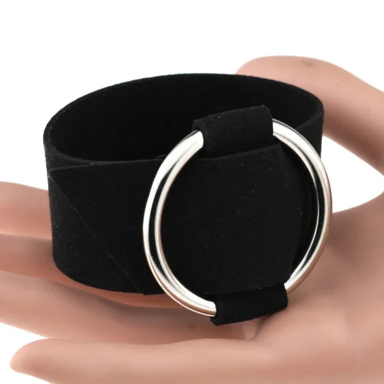 2 PCS Bracelet simple rond en velours mode européenne et américaine, bracelet manchette en métal, livraison couleur aléatoire