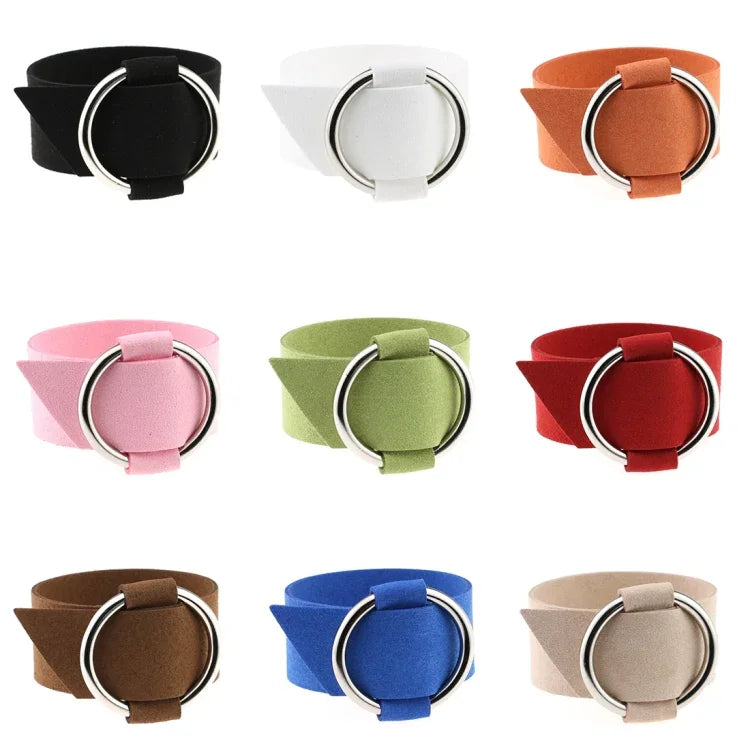 2 PCS Bracelet simple rond en velours mode européenne et américaine, bracelet manchette en métal, livraison couleur aléatoire