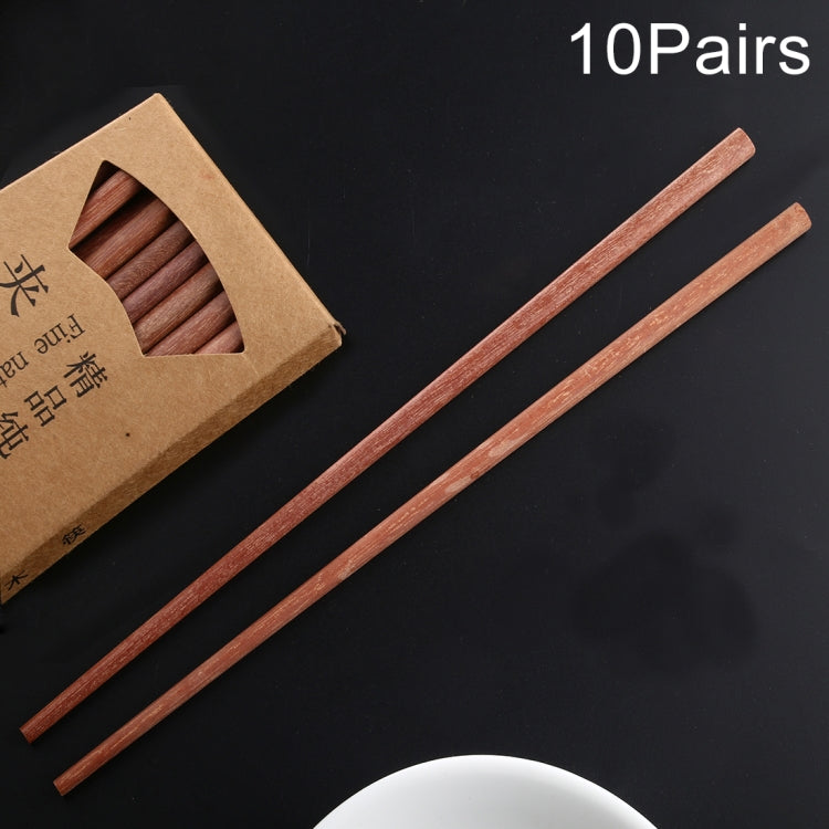 10 paires de baguettes antidérapantes en bois de santal rouge naturel