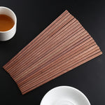 10 paires de baguettes antidérapantes en bois de santal rouge naturel