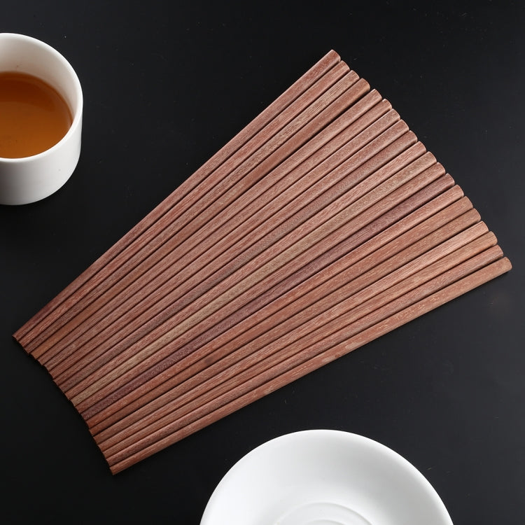 10 paires de baguettes antidérapantes en bois de santal rouge naturel