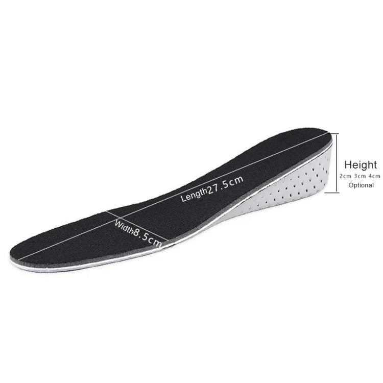 1 paire de semelles intérieures respirantes en EVA pour chaussures, augmentation de la hauteur, Hauteur : 4cm, Hauteur : 4cm