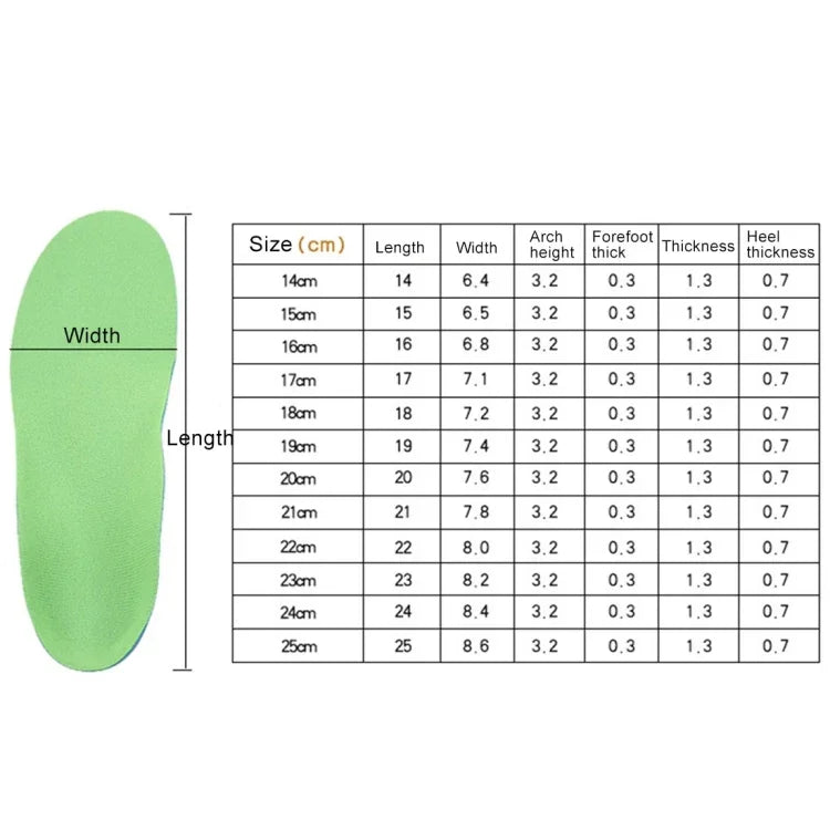 Semelle corrective PU XO pour enfants, Taille : 22cm, Taille : 22cm