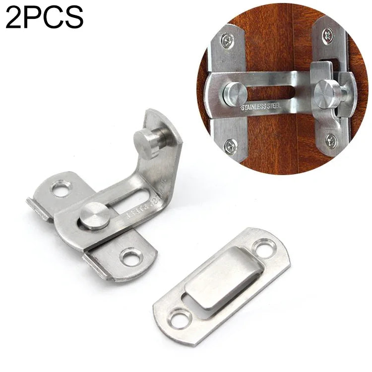 2 PCS Loquet de porte de sécurité en acier inoxydable à angle droit de 90 degrés, insert d'angle de loquet de porte