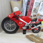Horloge de bureau créative artistique en forme de moto pour décoration d'étagère domestique