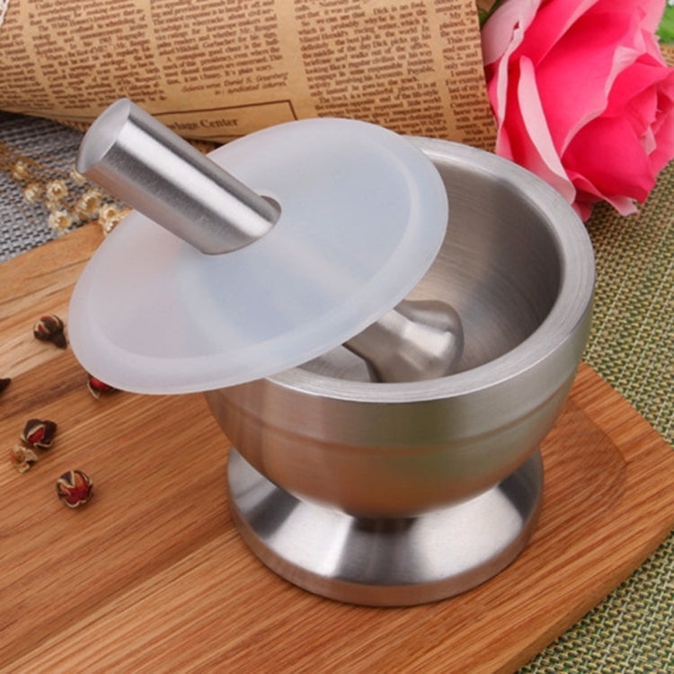 Mortier alimentaire en acier inoxydable avec couvercle, Taille : Petite, Taille : Grande
