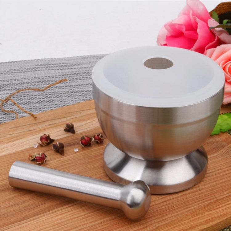 Mortier alimentaire en acier inoxydable avec couvercle, Taille : Petite, Taille : Grande