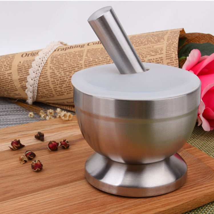 Mortier alimentaire en acier inoxydable avec couvercle, Taille : Petite, Taille : Grande