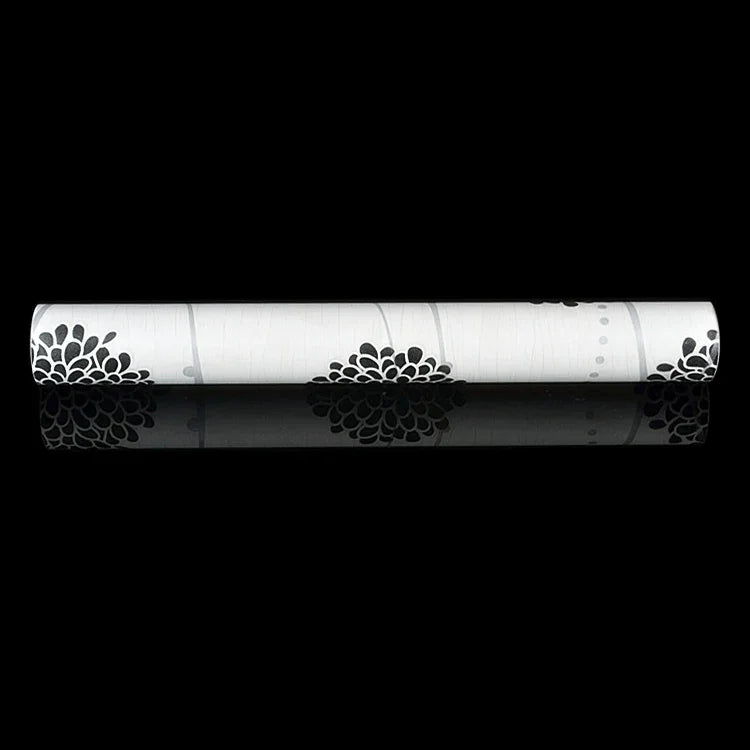 Papier peint autocollant décoratif créatif en boule de fleur noire 3D, décoration murale étanche pour chambre et salon, rouleau de papier peint, taille : 45 x 1000 cm, boule de fleur noire