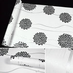 Papier peint autocollant décoratif créatif en boule de fleur noire 3D, décoration murale étanche pour chambre et salon, rouleau de papier peint, taille : 45 x 1000 cm, boule de fleur noire