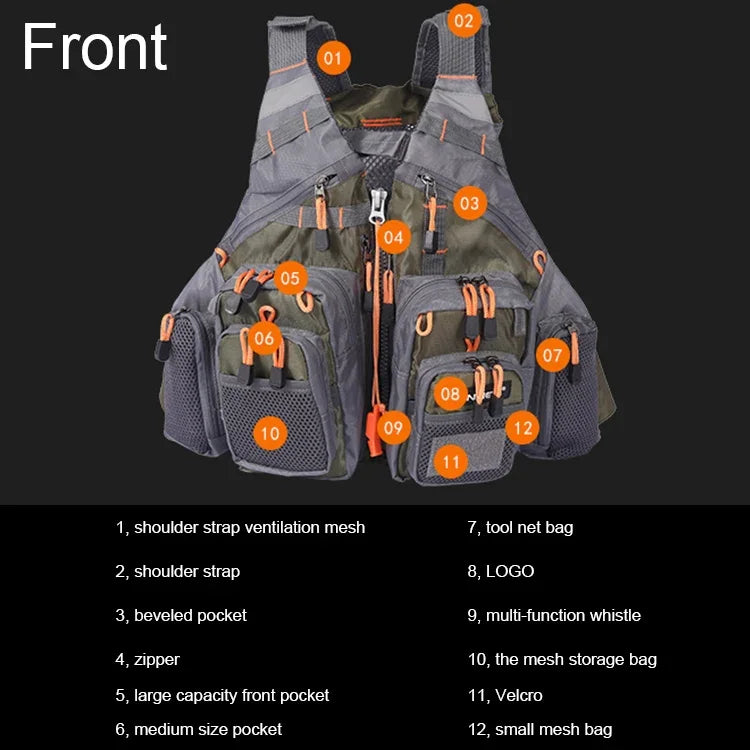 MANNER Gilet de sauvetage multifonctionnel d'extérieur pour la pêche et la natation, Gilet de sauvetage MANNER