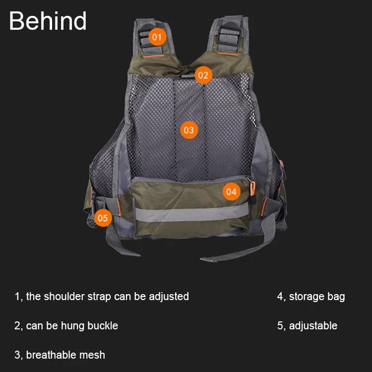 MANNER Gilet de sauvetage multifonctionnel d'extérieur pour la pêche et la natation, Gilet de sauvetage MANNER