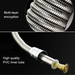 Tuyau de douche flexible en acier inoxydable de 1,5 m avec interface à noyau de cuivre, anti-éclatement, pour salle de bain, 1,5 m (interface à noyau de cuivre)