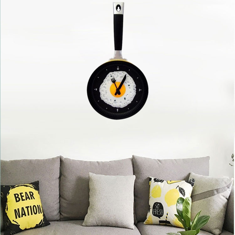 Horloge Murale Décorative Créative en Forme de Poêle à Œuf sur le Plat pour Salon