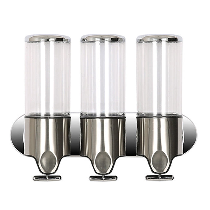 Triple Distributeur Mural Manuel de Douche pour Hôtel, Bouteille de Savon Liquide/Shampooing, Capacité : 1200ml, 1200ml/Noir, 1200ml/Doré, 1200ml/Rouge, 1200ml/Argent, 1200ml/Transparent, 1200ml/Blanc