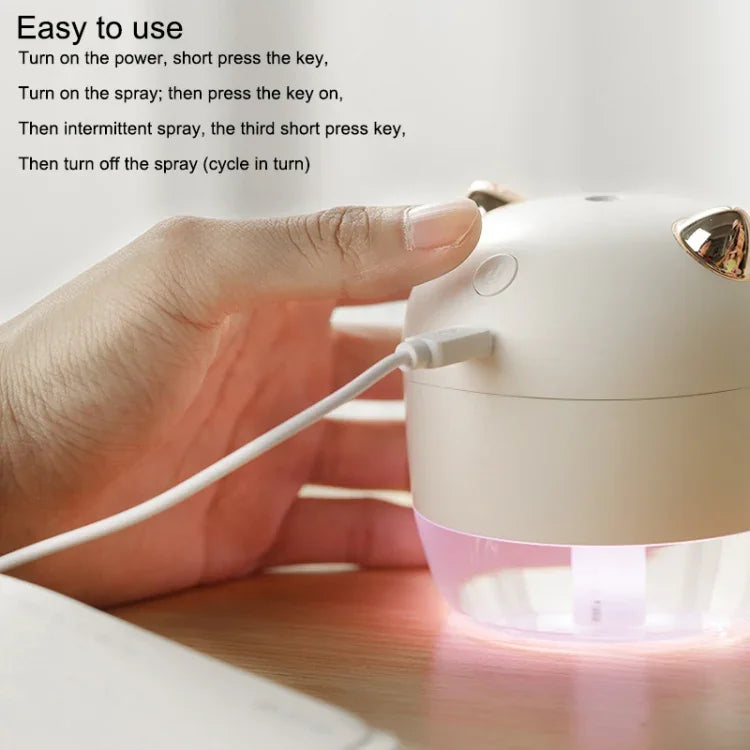 Humidificateur atomiseur WT-H21 avec lumières nocturnes colorées, capacité du réservoir d'eau : 200mL