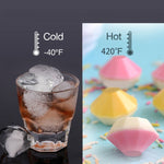 Nouvelle machine à glaçons en silicone à 4 cavités en forme de diamant 3D, pour bar, fête, bacs à glaçons, moule à chocolat, ustensile de cuisine, forme de diamant