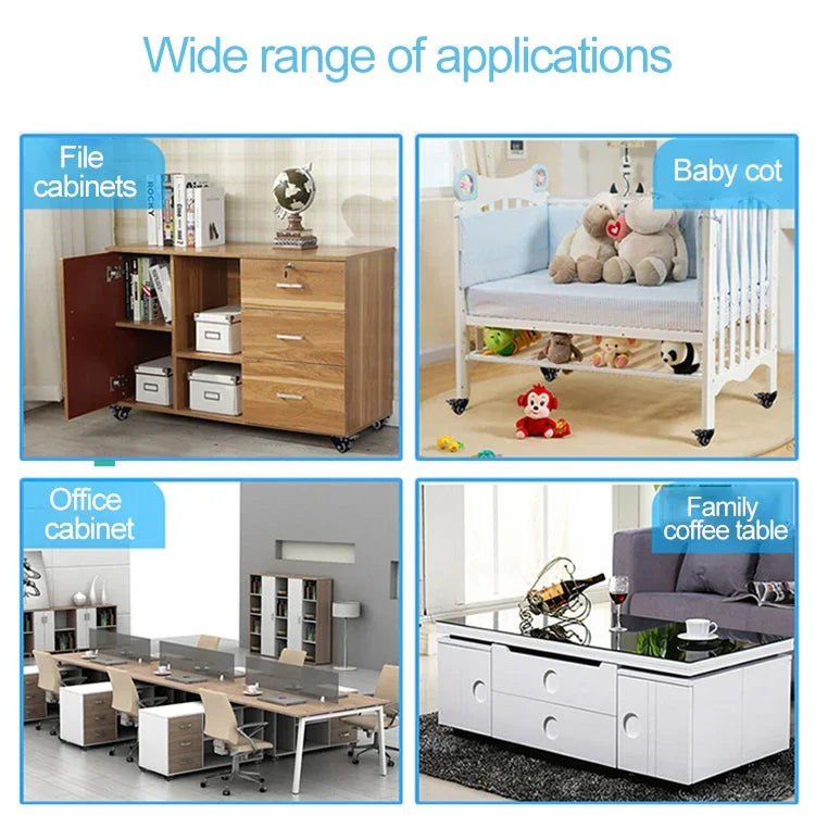 2 PCS Roulettes universelles silencieuses à vis de 2 pouces pour meubles, armoires, tables basses, roulette universelle à vis de 2 pouces
