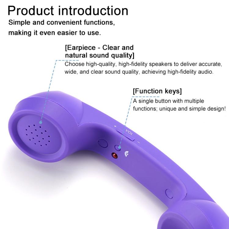 Combiné téléphonique rétro anti-radiations pour téléphone portable avec prise jack 3,5 mm, 3,5 mm