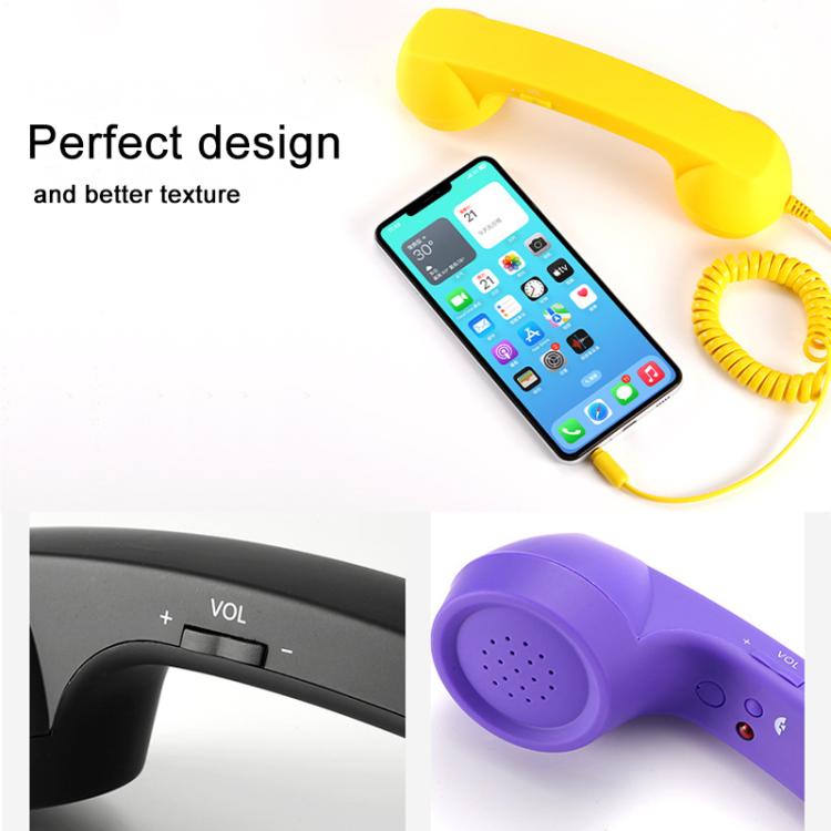 Combiné téléphonique rétro anti-radiations pour téléphone portable avec prise jack 3,5 mm, 3,5 mm