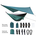 Hamac avec moustiquaire imperméable pour extérieur, fond, dimensions 360x290 cm, vert lac