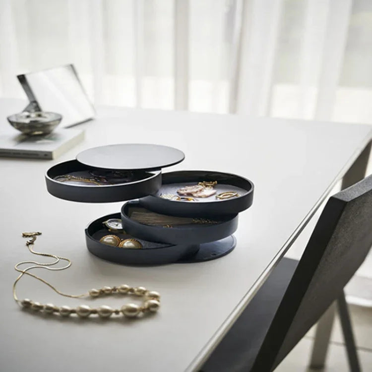 Boîte de rangement créative pour bijoux de bureau à plusieurs étages, étui de protection
