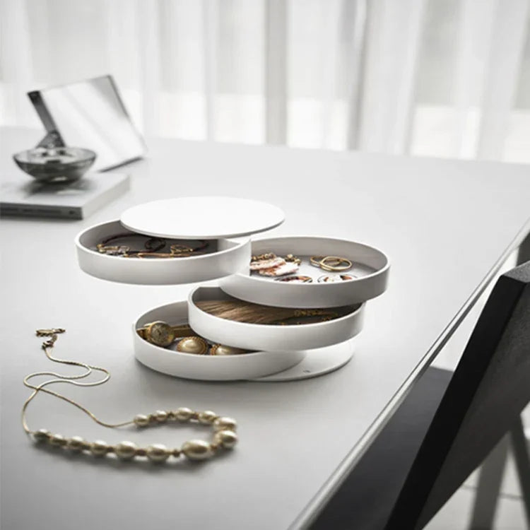 Boîte de rangement créative pour bijoux de bureau à plusieurs étages, étui de protection