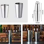 Modulateur de cocktail Boston en acier inoxydable Outils de barman de haute qualité / Outils de bar haut de gamme, Capacité : 750 + 600 ml, Modulateur de cocktail