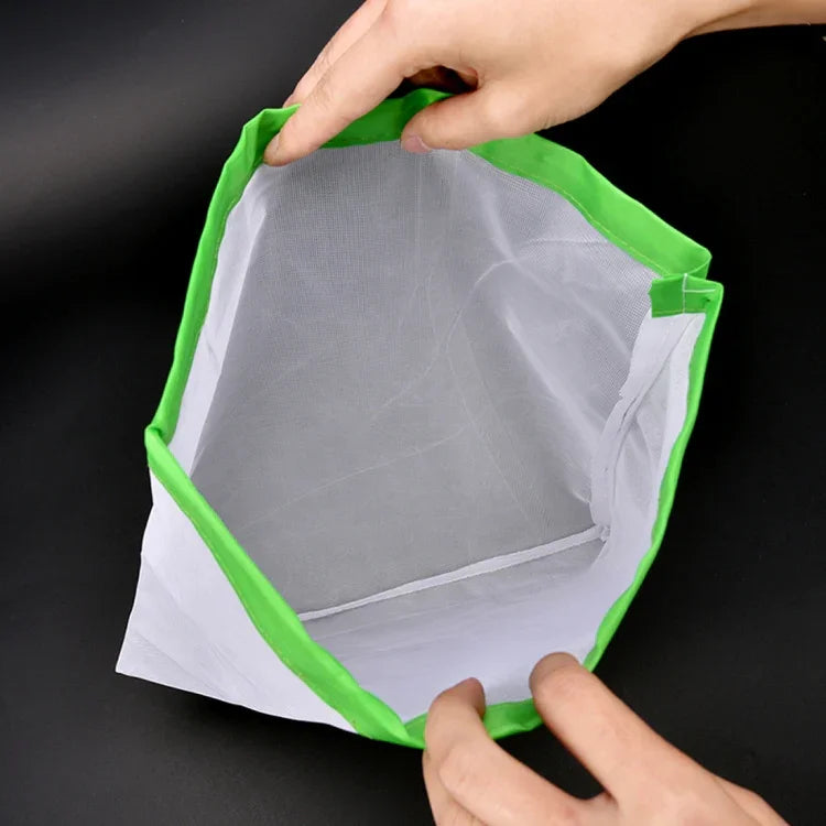 Lot de 10 sacs de rangement en filet réutilisables à double couture pour fruits et sandwichs, taille : 30 cm x 20 cm, couleur aléatoire, taille : 30 cm x 20 cm