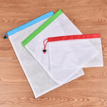 Lot de 10 sacs de rangement réutilisables en filet à double couture pour fruits et sandwichs, taille : 30 cm x 43 cm, livraison de couleur aléatoire, taille : 30 cm x 43 cm