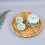 Plateau de thé rond simple et créatif en bambou pour la maison, mini table à thé, diamètre : 20cm