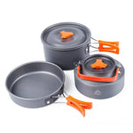Set de vaisselle et casseroles Hewolf 1692 pour camping en extérieur, pour 2-3 personnes, HW-K1692 pour 2-3 personnes