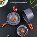 Set de vaisselle et casseroles Hewolf 1692 pour camping en extérieur, pour 2-3 personnes, HW-K1692 pour 2-3 personnes