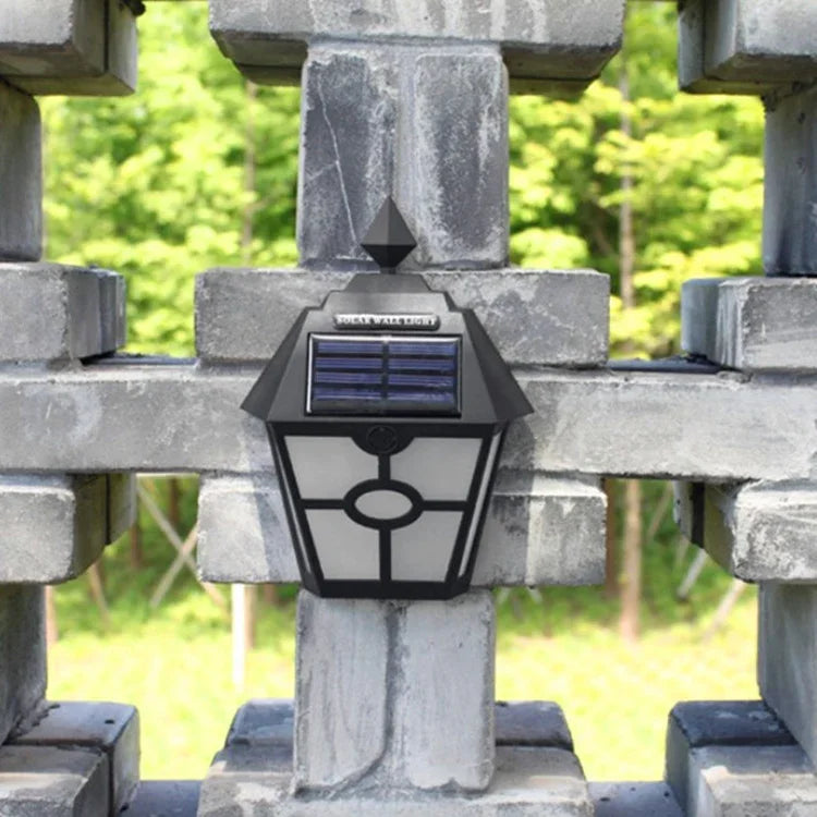 Applique murale LED solaire hexagonale, contrôle par capteur de lumière, éclairage paysager extérieur
