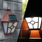 Applique murale LED solaire hexagonale, contrôle par capteur de lumière, éclairage paysager extérieur