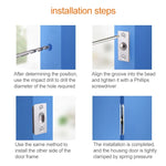 1 paire de perles invisibles pour porte à ressort en acier inoxydable 107, verrou spécial pour perles de porte, panneau cuivre + acier inoxydable 107