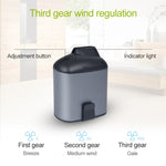 Ventilateur USB portable créatif à suspendre à la taille avec trois vitesses de vent réglables, noir, gris