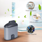 Ventilateur USB portable créatif à suspendre à la taille avec trois vitesses de vent réglables, noir, gris