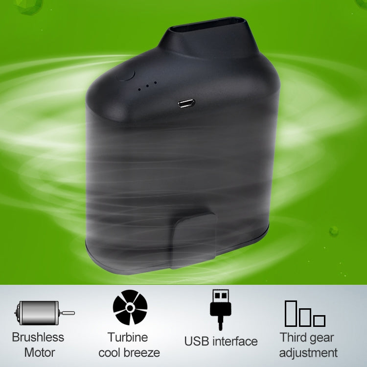 Ventilateur USB portable créatif à suspendre à la taille avec trois vitesses de vent réglables, noir, gris