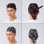Casquette de travail unisexe style simple pour chef et serveur, casquette de pirate, turban, turban 2, turban rouge, turban noir, turban à rayures, turban 1